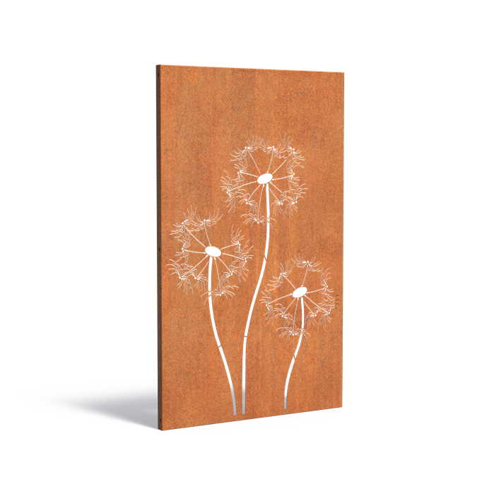 sichtschutz-garten-corten-stahl-pusteblume2