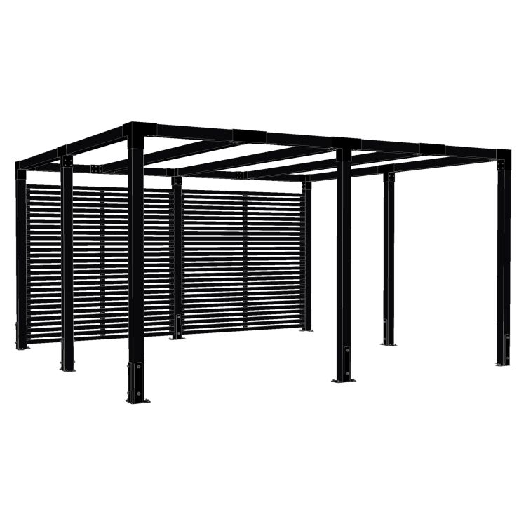 modern-holz-pergola-schwarz-kubisch-4x4m-komplett-bausatz-mit-sichtschutz