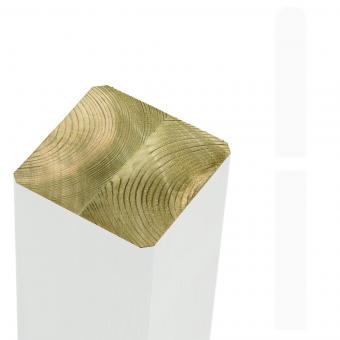 Pfosten, Holz weiß lasiert, für Sichtschutz und Zaun Cubic 9 x 9 x 237 cm